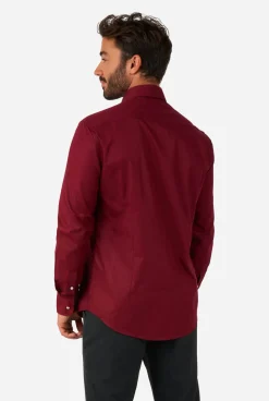 OppoSuits Blazing Burgundy|Heren Casual Overhemden|Effen Gekleurde Overhemden