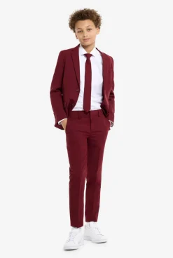 OppoSuits Blazing Burgundy| Effen Gekleurde Pakken