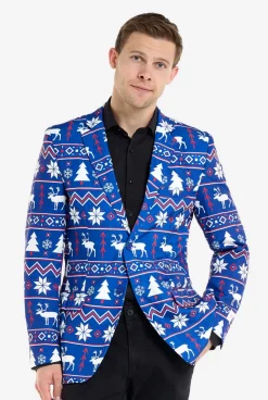 OppoSuits Blue Christmas Nordic|Heren Kerst Blazers