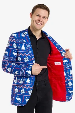 OppoSuits Blue Christmas Nordic|Heren Kerst Blazers