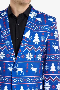 OppoSuits Blue Christmas Nordic|Heren Kerst Blazers