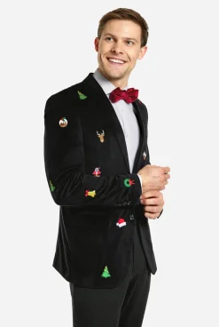 OppoSuits Christmas - X-Mas Icons - Black|Heren Deluxe Blazers|Kerst Blazers
