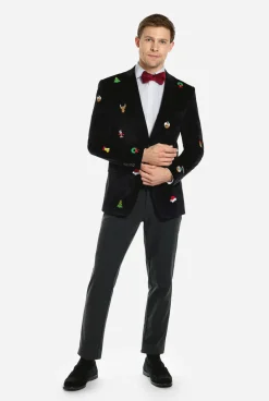 OppoSuits Christmas - X-Mas Icons - Black|Heren Deluxe Blazers|Kerst Blazers