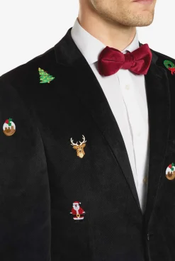 OppoSuits Christmas - X-Mas Icons - Black|Heren Deluxe Blazers|Kerst Blazers