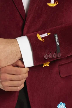 OppoSuits Christmas - X-Mas Icons - Deep Burgundy|Heren Deluxe Blazers|Kerst Blazers