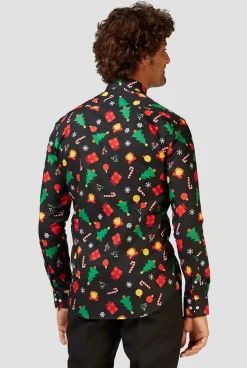 OppoSuits Christmas Icons Black|Heren Casual Overhemden