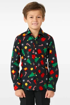 OppoSuits Christmas Icons Black| Casual Overhemden|Kerst Overhemden