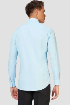 OppoSuits Cool Blue|Heren Effen Gekleurde Overhemden