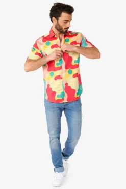 OppoSuits Coral Camo|Heren Zomer Overhemden|Casual Overhemden