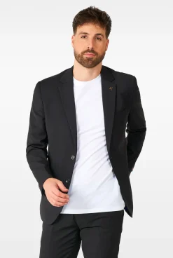 OppoSuits Daily Deep Black|Heren Vrijgezellenfeest Pakken|Daily- Casual Pakken