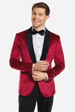 OppoSuits Dinner Jacket - Burgundy|Heren Deluxe Blazers|Kerst Blazers