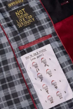 OppoSuits Dinner Jacket - Burgundy|Heren Deluxe Blazers|Kerst Blazers