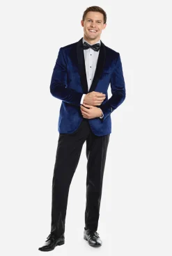 OppoSuits Dinner Jacket - Deep Blue|Heren Deluxe Blazers|Kerst Blazers