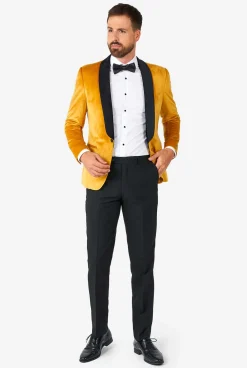 OppoSuits Dinner Jacket - Gold|Heren Deluxe Blazers|Kerst Blazers