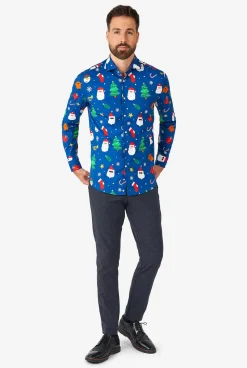OppoSuits Festivity Blue|Heren Casual Overhemden