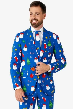 OppoSuits Festivity Blue|Heren Kerstpakken