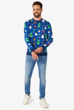 OppoSuits Festivity Blue|Heren Kerst Sweaters