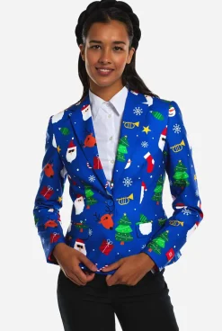 OppoSuits Festivity Blue|DAMES Kerstblazers