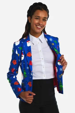 OppoSuits Festivity Blue|DAMES Kerstblazers