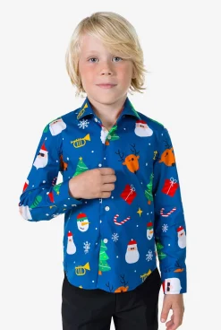OppoSuits Festivity Blue| Casual Overhemden|Kerst Overhemden