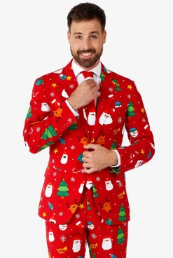 OppoSuits Festivity Red|Heren Kerstpakken