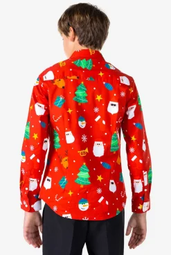 OppoSuits Festivity Red| Casual Overhemden|Kerst Overhemden