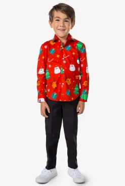 OppoSuits Festivity Red| Casual Overhemden|Kerst Overhemden