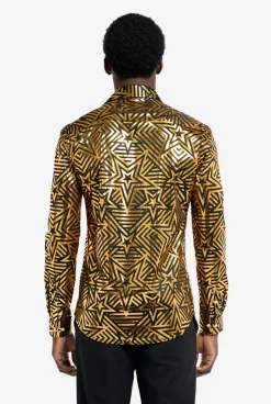 OppoSuits Golden Geo Star|Heren Halloween Overhemden