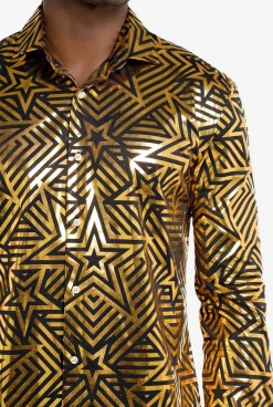 OppoSuits Golden Geo Star|Heren Halloween Overhemden