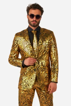 OppoSuits Golden Geo Star|Heren Halloweenpakken|Vrijgezellenfeest Pakken