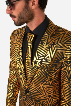 OppoSuits Golden Geo Star|Heren Halloweenpakken|Vrijgezellenfeest Pakken