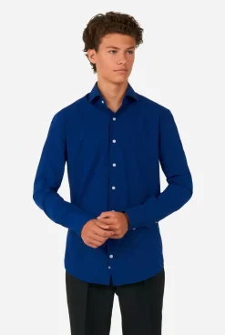 OppoSuits Navy Royale| Effen Gekleurde Overhemden