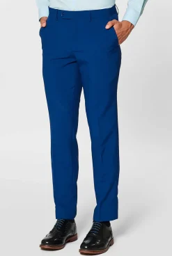 OppoSuits Navy Royale - Flaminguy lining|Heren Vrijgezellenfeest Pakken|Effen Gekleurde Pakken