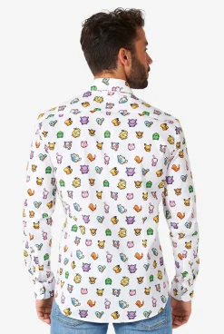 OppoSuits Pixel Pokémon|Heren Halloween Overhemden