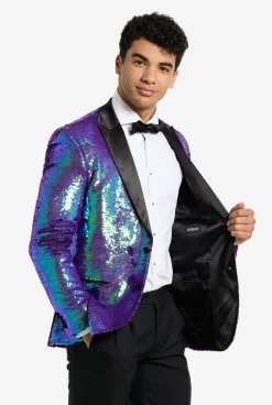 OppoSuits Sapphire Sequins|Heren Examen Smokings|Kerst Smokings