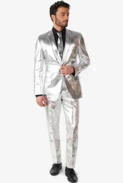 OppoSuits Shiny Silver|Heren Vrijgezellenfeest Pakken|Trouwpakken