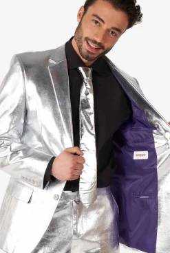 OppoSuits Shiny Silver|Heren Vrijgezellenfeest Pakken|Trouwpakken
