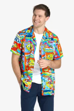 OppoSuits SpongeBob™ Breakfast|Heren Zomer Overhemden|Hawaii Shirts