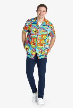 OppoSuits SpongeBob™ Breakfast|Heren Zomer Overhemden|Hawaii Shirts