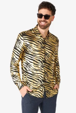 OppoSuits Tiger Shiner|Heren Halloween Overhemden|Casual Overhemden