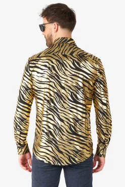 OppoSuits Tiger Shiner|Heren Halloween Overhemden|Casual Overhemden