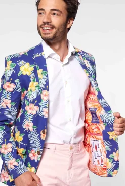 OppoSuits Tropical Flowers - Blue|Heren Zomer Blazers