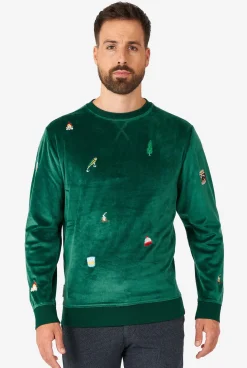 OppoSuits Velvet Green - Xmas Icons|Heren Deluxe Sweaters|Kerst Sweaters