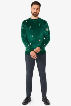 OppoSuits Velvet Green - Xmas Icons|Heren Deluxe Sweaters|Kerst Sweaters
