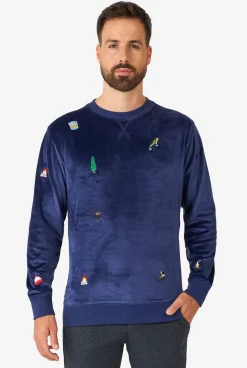 OppoSuits Velvet Navy - Xmas Icons|Heren Deluxe Sweaters|Kerst Sweaters