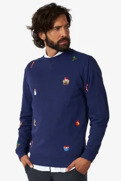 OppoSuits X-Mas Icons - Navy|Heren Deluxe Sweaters|Kerst Sweaters