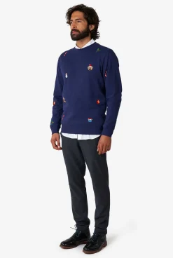 OppoSuits X-Mas Icons - Navy|Heren Deluxe Sweaters|Kerst Sweaters